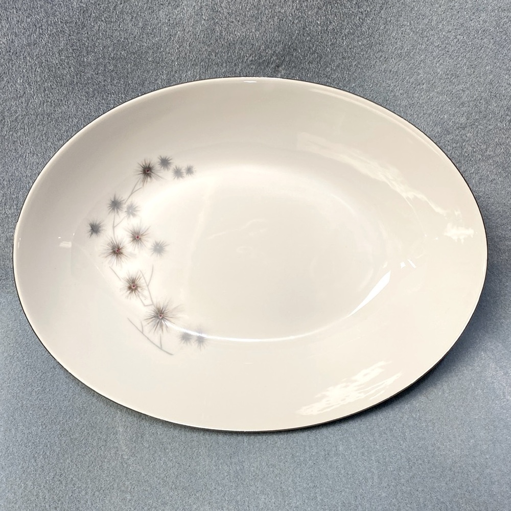 Creative Starburst Platinum Fine China Oval Vegetable Serving Bowl 1014